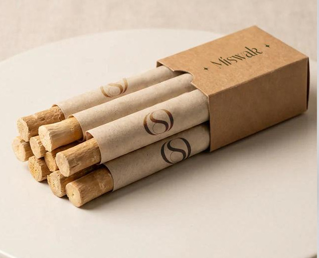 Individually sealed Miswak with batch label